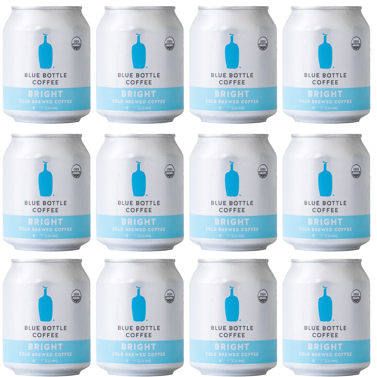 Blue Bottle Coffee Organic Cold Brew Coffee, Bright, Can, Case